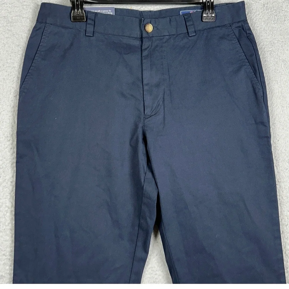 NEW Vineyard Vines Breaker Pants Mens 34X32 Navy Blue Khaki Chino Straight Leg